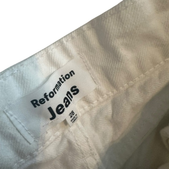 Reformation Jeans White Denim Wilder High Rise Wide Leg Cotton Size 28 - Picture 5 of 7